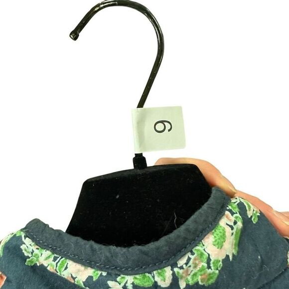 New Free People Chloe Jacket Blue Navy Dusk Combo Floral L - Picture 7 of 7